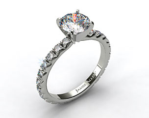 14k White Gold 0.54ctw* French Cut Pave Diamond Eternity Ring